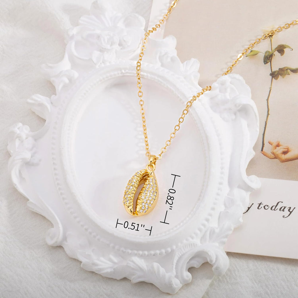 Crescent Moon and Star Pendant Necklace Dainty 18K Gold