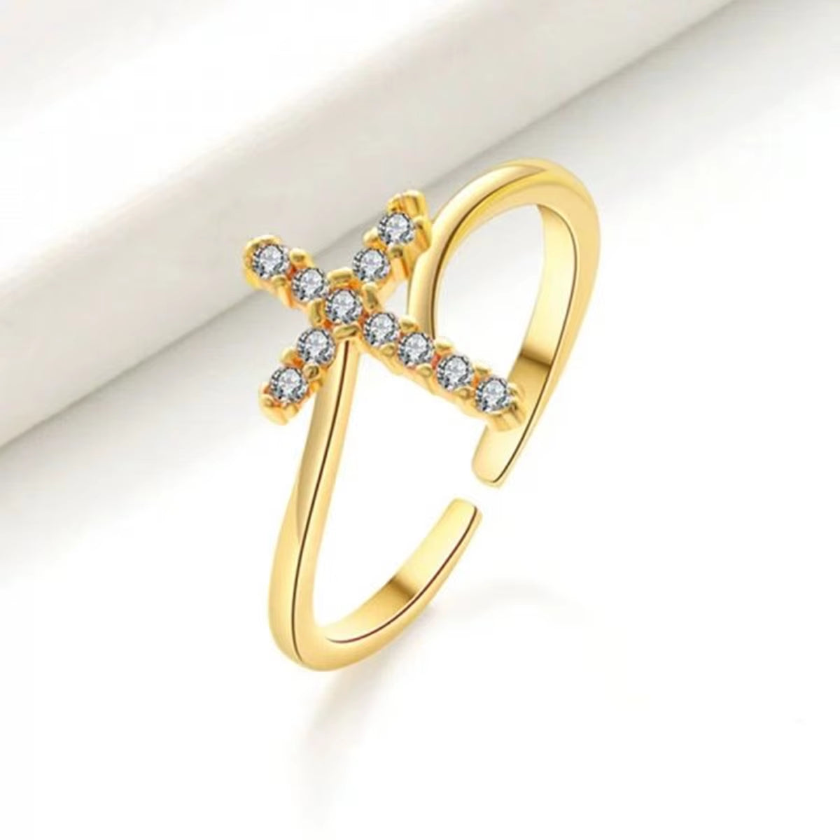 Crown Rhinestone Cross Set: Choker Necklace, Earrings & Ring