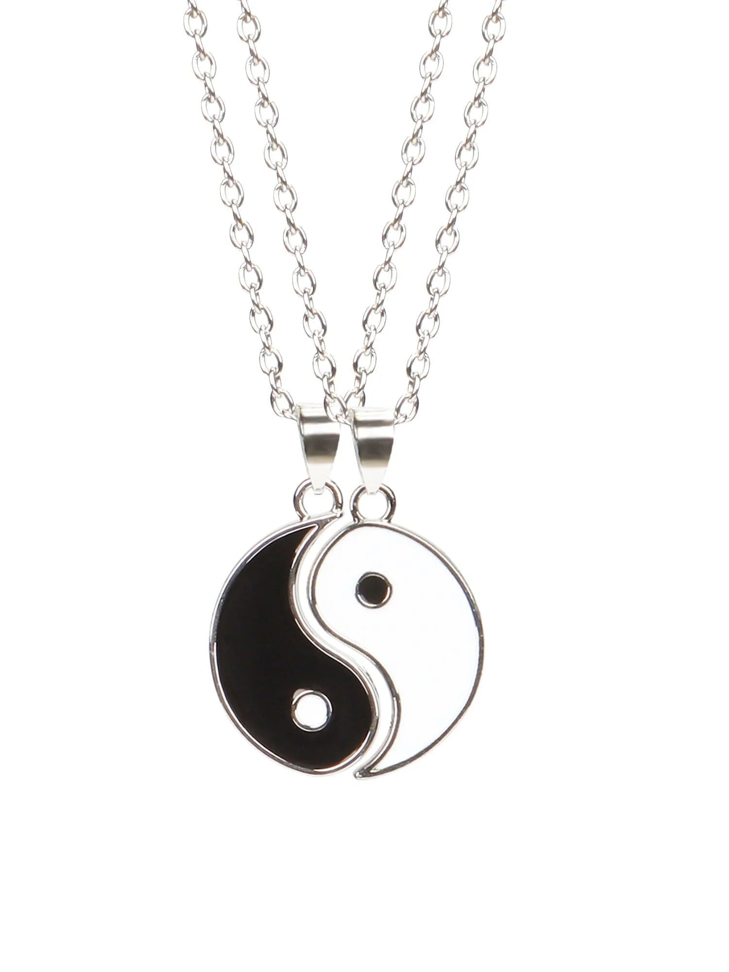 4 Pcs Matching Yin Yang Friend Couple Bracelets and Necklace Set, Adjustable Handmade Cord Relationship Bracelets for Friendship