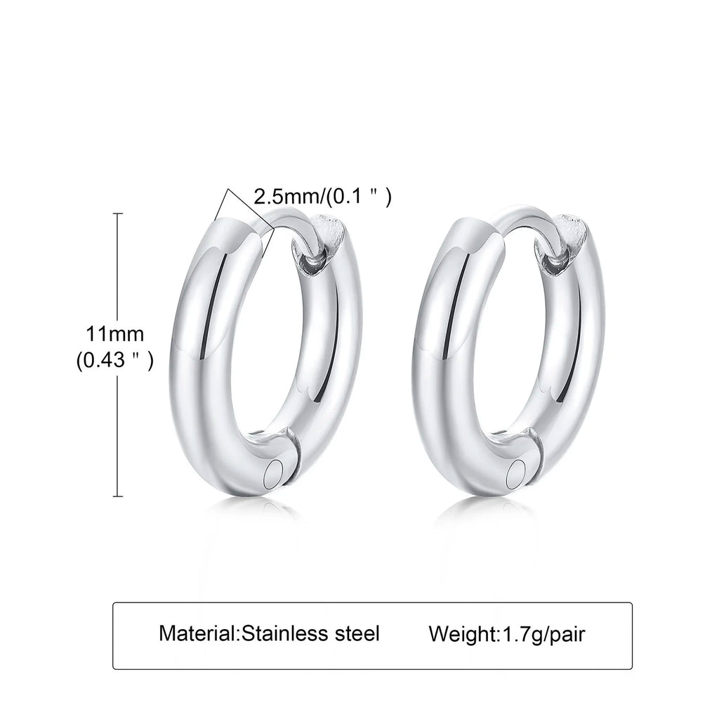 Large Star Hoop Earrings, Silver Color