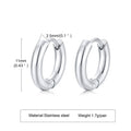 Large Star Hoop Earrings, Silver Color
