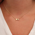 Tiny Heart Dainty Initial Necklace, Gold/Silver Letter Choker