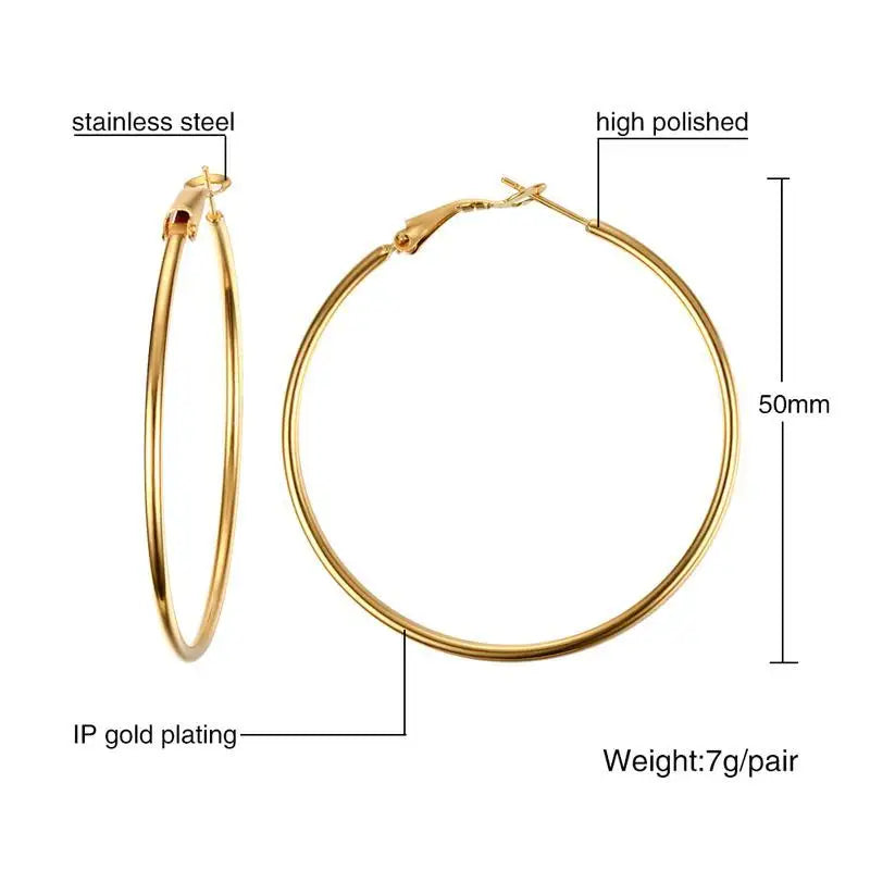 Large Star Hoop Earrings, Silver Color